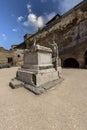 Statue of Marcus Nonius Balbus in ruins of an ancient city near Naples, Herculaneum, Italy