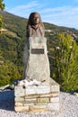 Statue of Margaret in Makrinitsa village of Pelion, Greece