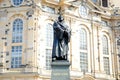 Statue of Martin Luther in front of the church Royalty Free Stock Photo