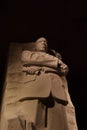 The Statue of Martin Luther King Jr Standing in the dark night in Lincoln Memorial Park, Washington DC, USA Royalty Free Stock Photo