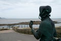 Statue of Mary Anning located in Lyme Regis, Dorset, UK