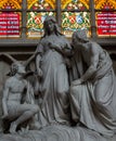 Statue of Mary at Cathedral of St. Michael and St. Gudula Brussels Royalty Free Stock Photo