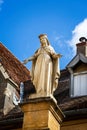 Statue of Mary outside the Chapel of Apparitions in Paray Le Monial, Burgundy, France Royalty Free Stock Photo