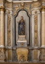 Statue of Mary in a side altar in the Sanctuary of Our Lady of Nazare, Portugal.