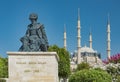 Statue of Master Ottoman Architect Sinan and his finest mosque Selimiye