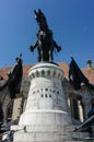 Statue of mathias rex in unirii square, cluj-napoca