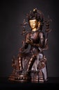 The statue of Maytreya - Buddha of future, made of metal Royalty Free Stock Photo