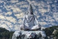 Statue of meditating Hindu god Shiva on the Ganges River at Rishikesh village in India Royalty Free Stock Photo