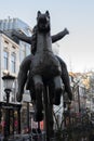 Statue Meisje Op Draaimolenpaard At Utrecht The Netherlands 27-12-2019