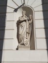 Statue of Melpomene on the facade of the Social Theater of Mantua