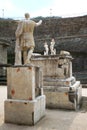 Statue and memorial altar in Roman Herculaneum, Italy