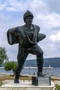 A statue in Memorial Park at Eceabat in Turkiye of Ottoman war hero Seyit Onbasi.