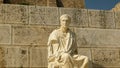 Statue of menander at the acropolis in athens Royalty Free Stock Photo