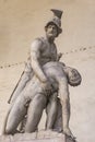 Statue Menelaus supporting the body of Patroclus in Loggia dei L Royalty Free Stock Photo