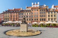 The statue of mermaid in the centre of Warsaw`s old town in Warsaw, Poland.