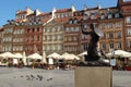 The statue of Mermaid Syrenka, the protector of Warsaw, in the city's Old Town Market Square