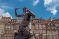 The Statue of Mermaid of Warsaw, Polish Syrenka Warzawska, a symbol of Warsaw