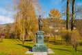 Statue of Micheline Grafin von Almeida, member of noble austrian family. Mondsee, Austria