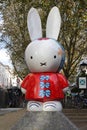 statue of Miffy by artist Dick Bruna on the Mariaplaats in Utrecht