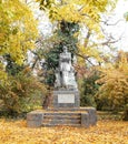 Statue of Mihai Eminescu - University Botanical Garden of Macea, Arad, Romania Royalty Free Stock Photo