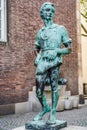 Statue of a molder boy by Willi Hoselmann 1932 2 in the old town market square in Dusseldorf, North Rhine Westphalia, Germany