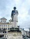 Statue in Mont Des Arts, Brussels, Belgium Royalty Free Stock Photo