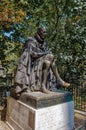 Statue of Montaigne at Square Paul Painleve in Paris, France Royalty Free Stock Photo