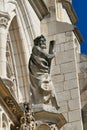 Statue of Moses on the facade of the Saint-Nicolas-de-Tolentin church of the royal monastery of Brou in Bourg-en-Bresse Royalty Free Stock Photo