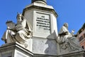 Statues of Moses and King David - details of the basement of the Column of the Immaculate Conception in Rome, Italy