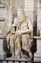 Statue of Moses by Michelangelo in the church of San Pietro in V Royalty Free Stock Photo