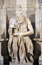 Statue of Moses by Michelangelo in the church of San Pietro in V Royalty Free Stock Photo