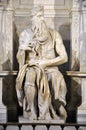 Statue of Moses by Michelangelo in the church of San Pietro in V Royalty Free Stock Photo