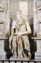 Statue of Moses by Michelangelo in the church of San Pietro in V Royalty Free Stock Photo