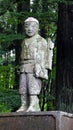 Statue of mountain climber pelgrim at Fuji shengen shrine