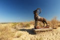 Statue of a mountain sheep, argali, in the steppes of Kazakhstan