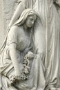 Statue of Mourning Woman at Cemetery Royalty Free Stock Photo