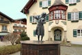 Statue of Mozart in village Sankt-Gilgen, Austria.