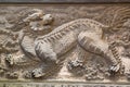 Statue of  Mythical Animals  in the Tianyige Library which is also called Building of Treasured Books, was built in Ming Dynasty, Royalty Free Stock Photo