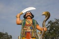 Statue of the mythological Hindu demon Mahishasura at Chamundi Hill in Mysore, India.