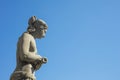 Statue of a naked woman with neoclassic style at Catalonia Square in Barcelona, with blue sky at the background