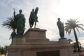 Statue of Napoleon Bonaparte on a horse in Diamant Square, Ajaccio, Corsica, France Royalty Free Stock Photo