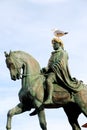Statue of Napoleon Bonaparte on a horse in Diamant Square, Ajaccio, Corsica, France Royalty Free Stock Photo