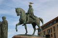 Statue of Napoleon Bonaparte on a horse in Diamant Square, Ajaccio, Corsica, France Royalty Free Stock Photo