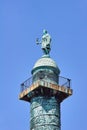 Statue of Napoleon on top of the VendÃÂ´me column Royalty Free Stock Photo