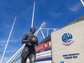 The statue of Nat Lofthouse outside the University of Bolton Stadium