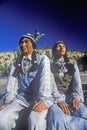 Statue of Native American couple in native garb, East Zion, UT