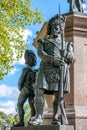 Statue 42nd Royal Highlander on the Duke of Wellington Monumentin London on November 3, 2013