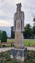 Statue of Neagoe Basarab, at the Curtea de Arges Monastery, in Romania. Royalty Free Stock Photo