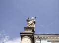 Statue near Addolorata Church, Chiesa dell`Addolorata, Maratea, Basilicata, Italy, Europe. Monument on a sunny day in Basilicata