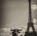 Statue near Tour Eiffel, Paris - France Royalty Free Stock Photo